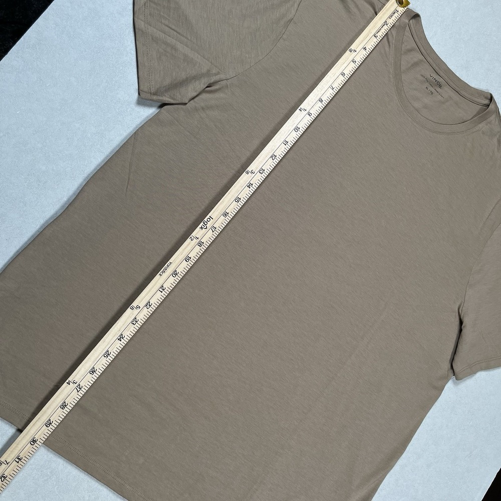 New Vince Essential Pima Cotton Crew Neck T-Shirt Sz XL Men's Tan Brown NWT - Picture 6 of 6